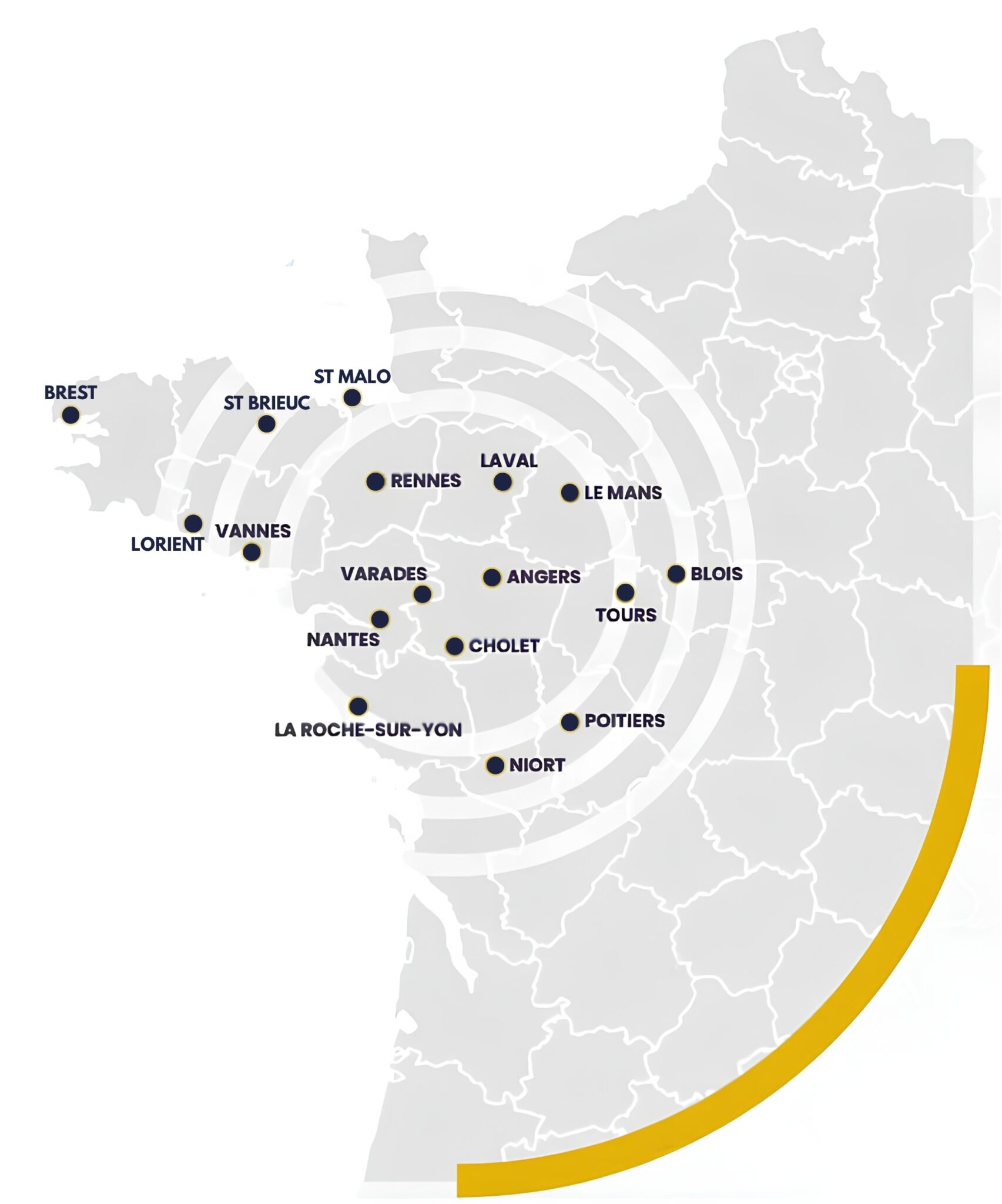 Carte de l'ouest de la France